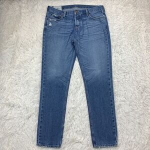 Hollister Jeans Mens 34x31‎ Blue Pants Classic Taper Denim Button Fly Tag 36x32